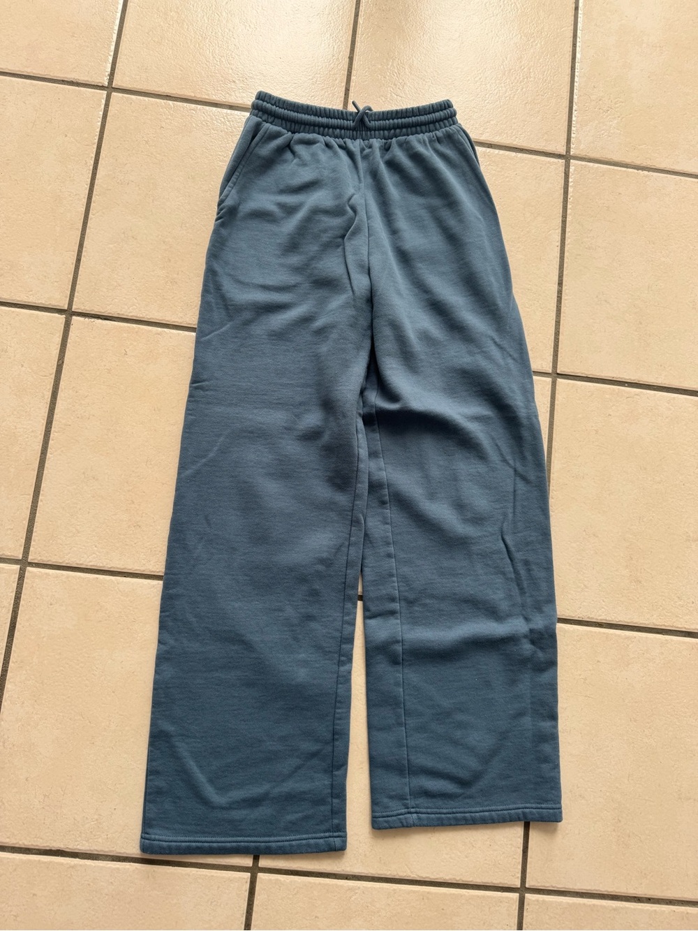 Cozy Blue Wide-Leg Sweatpants